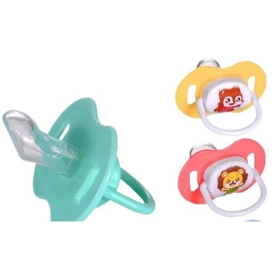 Picture of Baby Pacifier 1/2/3 Pcs Good Food Grade Silicone Pacifier Round Head Infant Newborn Soother Orthodontic BPA Free Safe Teether Care (3 Pcs Multicolor)