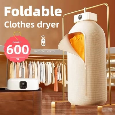 Picture of Portable Electric Clothes Dryer for Home, Apartment, RV & Travel | Foldable Mini Wardrobe Dryer | Fast Drying, Low Noise & Energy Efficient for Baby & Light Clothes 