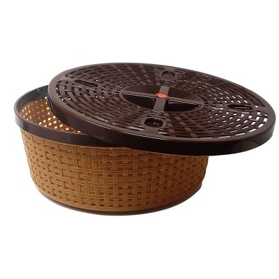 Picture of Plastic Tapered Galaxy Round Basket Storage Box/Organizer/bin/Basket with lid (Multicolor)