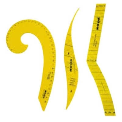 Picture of Tailores Sleeve Curve Scale Hip Curve Scale and French Curve Ruler Set of 3 Pattern Master Scale Tailoring & Fashion Design Tool 