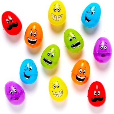 Picture of 10 Pcs Learn Colours with Smiley Faces Surprise Eggs Funny Face Plastic Eggs Painting DIY TOY Eggs for Decorating, Eggs for Crafts Set, Colouring Decoration, Gift 