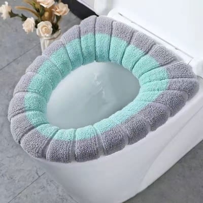 Picture of Toilet Seat Cushion 1 pcs Bathroom Accessories Household Washable Paste Foam Universal Toilet Cover Toilet Seat Lid Cover Pads Multi Design & Colour, (Multicolor)