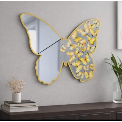 Picture of Wall, Butterfly Stickers Mirror, Butterfly Mirror Stickers for Wall, Mirror Butterfly Wall Sticker, Bathroom Mirror, Decorative Wall Mirror Vanity Mirror for Living Room,Nursery (CLEAR)