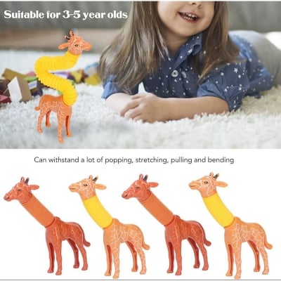 Picture of Pop Tubes Giraffe Toy 1PCS  Giraffe Toy that can be expanded as desired. For children aged 3 to 5 years (Multicolor)