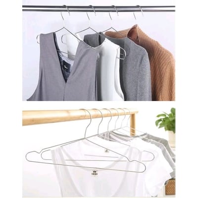 Picture of Baby Hangers for Clothes - Stainless Steel Clothes Hangers for Kids Toddlers and Kids (3 Pieces, 32cm, Silver) (Silver)