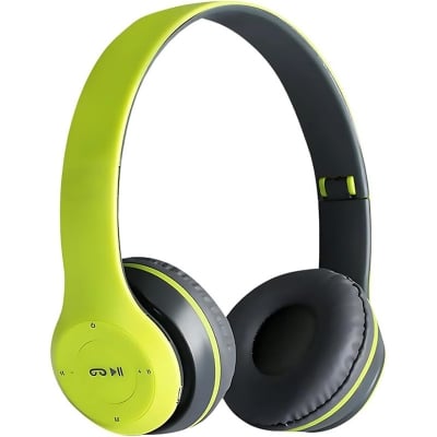 Picture of Wireless Headphones Over Ear, Large Battery Capacity, Bluetooth Headphones, Stereo Foldable Lightweight Headset, Deep Bass for Travel Work TV PC Cellphone (Green) (Multicolor)