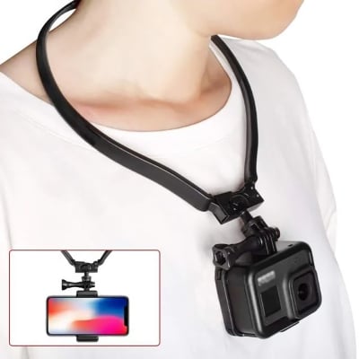 Picture of Hands-Free POV Neck Holder Moun for Smartphones & Action Cameras – Wearable POV Holder Compatible with GoPro, DJI Osmo Action, Insta360 – Adjustable & Lightweight (Multicolor)