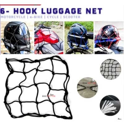 Picture of Universal Bungee Cargo Net Motorbike Helmet Mesh Storage Motorcycle Helmet-Black Colour (Multicolor)