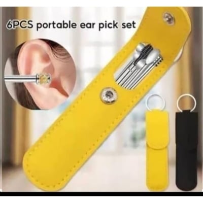 Picture of 6sets Earwax Removal Supplies Kit Includes Spoon Picker Massager and Storage Bag for Easy Cleaning The Go 