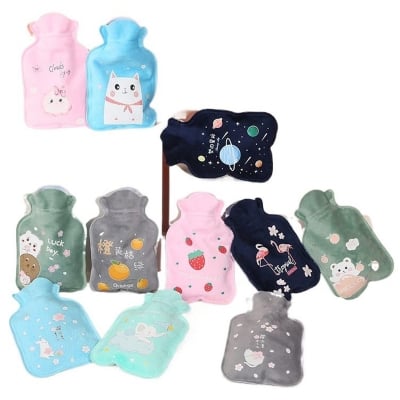 Picture of Mini Warm Hot Water Bag 1 pcs  Cartoon Pattern Hot Water Bottles Lady Kids Gifts Physiological Period Warm Accessories-1 Pcs (Multicolor)