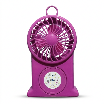 Picture of Mini Rechargeable Fan | AC/DC Portable Folding & Movable Table Fan With LED Light 2 in 1 charger Fan Light (Multicolor)
