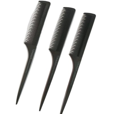 Picture of RAT Tail Combs Professional Style Anti Static Heat Resistant Tail Comb Black Tease Layers Rattail Comb For Back Combing Root Teasing 
