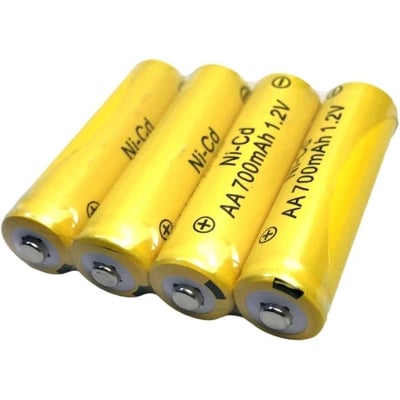 Picture of 4pice 1.2V AA 700mAh NiCd Rechargable Batteries Cell for Solar String Lights,Outdoor In-Ground Lights,Low-Drain Devices (Yellow)