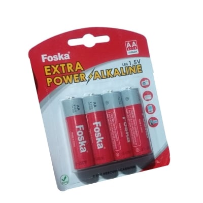 Picture of FOSKA 1.5V AA / LR6 Extra Power Alkaline Batteries 4 Pieces (Red)