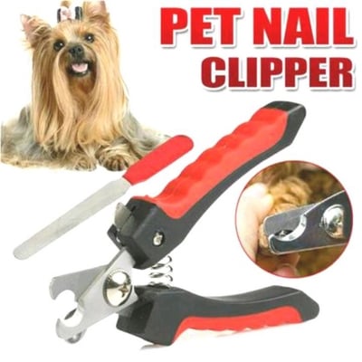 Picture of Heavy Durability Professional Animal Nail Cutter Clipper Grinder Trimmer Filer for Small Medium and Large Dogs Puppies Cats and Kittens Claw Grooming Tool Set for Dogs (Red)
