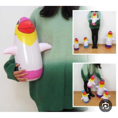 Picture of Eco-friendly Materials Inflatable Toys Thickened Durable Inflatable Tumbler Cartoon Pattern Penguin Tumbler Children (Multicolor)