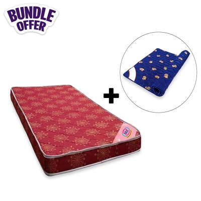 Picture of Bundle Of Good Quality Noman Mattress Topper For Comfortable and Stylish Bed (Size Double) and Super Quality Noman Mattress For Comfortable and Stylish Bed (Size Double) (Blue,Double)