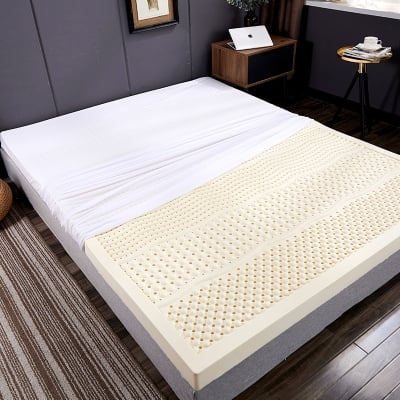 Picture of Chinese Natural Latex Mattress Super Soft Tatami Bed Mattress King Size 4 Inch Thickness with Inner Cover (White,KING)