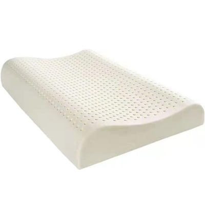 Picture of Chinese Premium Natural Latex Pillow, Adjustable Orthopaedic Ergonomic Pillow Helps Relieve Pressure, Neck and Shoulder Pain, Perfect for All Sleep Positions (Off White)