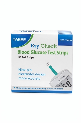Picture of YASEE Esy Check Blood Glucose Test Strips 50 Foil Strips | High Accuracy Auto Coding Diabetes Test Strips