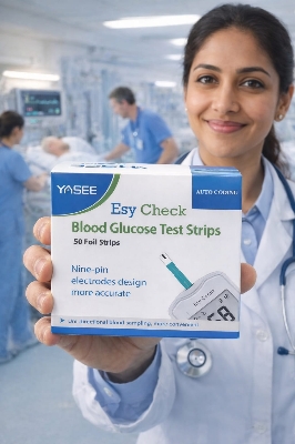 Picture of YASEE Esy Check Blood Glucose Test Strips 50 Foil Strips | High Accuracy Auto Coding Diabetes Test Strips