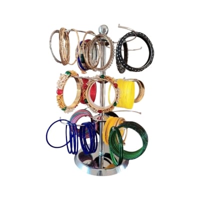 Picture of Bracelet stand watch necklaces display rack holder Bengal organizer Churir Alna rack Silver 