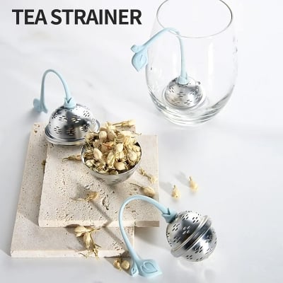 Picture of Tea infusers for loose tea are made of food-graded 304-grade stainless steel, ( tea filter) Silver 