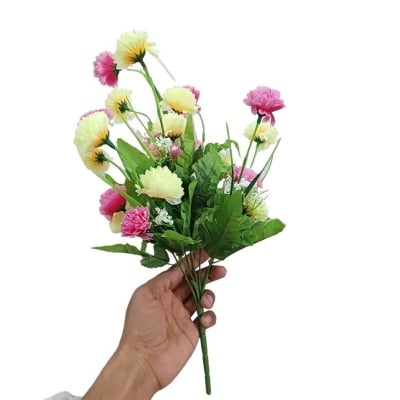 Picture of 40cm Artificial Realist Silk Flower Stick Plastic & Fabric Great for Festival, Restaurant, Home & Wedding decorations Multicolor 