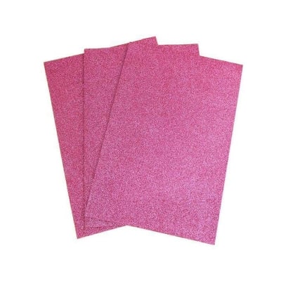 Picture of 2 Pcs Pink DIY Craft Foam Sheets self adhesive Ultra Fine Glitter Foam Sheets Craft Foam SELF ADHESIVE Glitter A4 Pink 