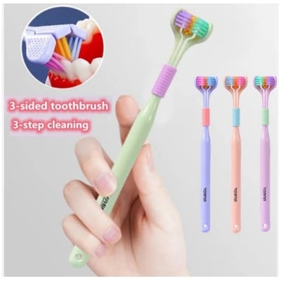 Picture of 2 pack V shaped three side toothbr upush for deep cleans teeth Multicolor 