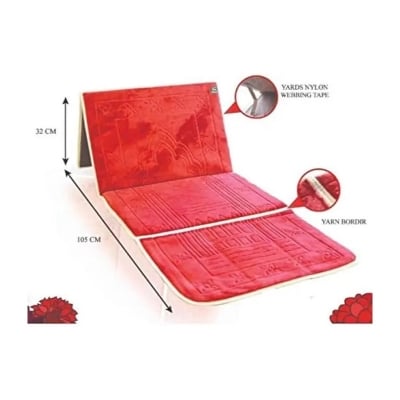 Picture of Foldable Muslim Prayer Rug with Backrest | Portable Islamic Prayer Mat & Seat for Travel | Comfortable, Lightweight Salah Mat Luxury Relax Backrest Muslim Prayer Mat Carpet Islamic Recliner Chair Multicolor 
