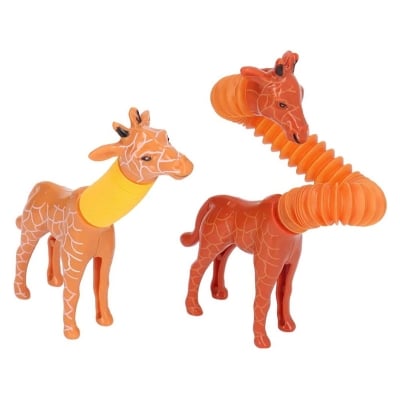 Picture of 2 Pcs Animal Pop tube Toy Giraffe Toy that can be expanded as desired. For children aged 3 to 5 years Multicolor 