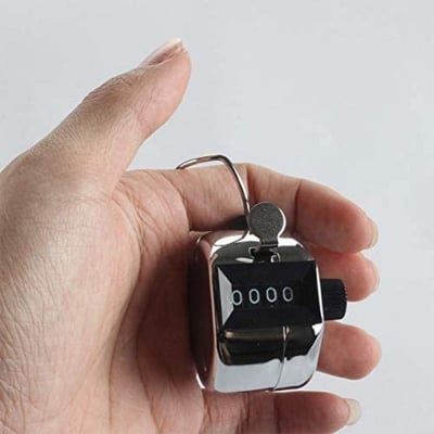 Picture of Handheld Counter manual tally golf club counter stainless steel Silver 