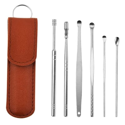 Picture of Ear Pick Set Portable china Ear Cleaner Stainless With Lather Case  