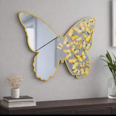 Picture of Butterfly Mirror Glass Stickers for Wall, Butterfly Mirror, Butterfly Mirror Stickers for Wall, Mirror Butterfly Wall Sticker, Bathroom Mirror, Decorative Wall Mirror Vanity Mirror for Living Room,Nursery  