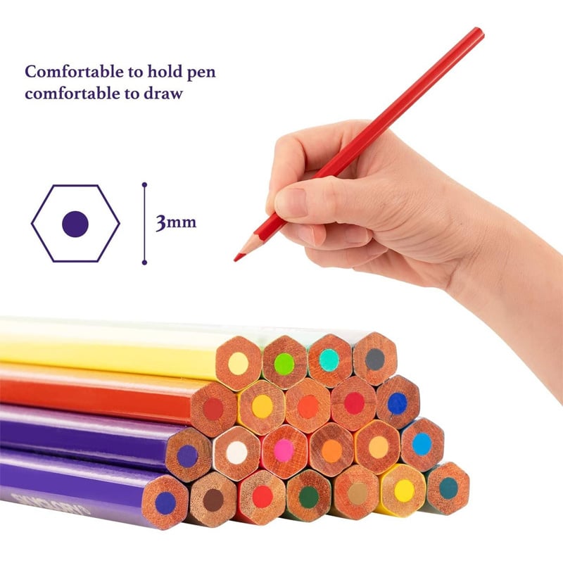 Picture of 24 pcs Colored Pencils box Soft Core Colored Pencils for Drawing Sketching Shading Layering Blending Multicolor 