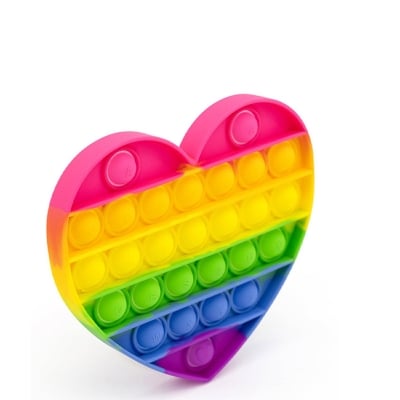 Picture of Pop Fidget Toys for Anxiety Heart Push Pop Bubble Sensory Fidget Toy Silicone Toy Multicolor 