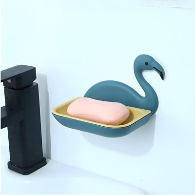 Picture of No Drill Sticky Soap Case Holder With Magic Sticker Bathroom Pvc Soap Case Holder Toilet Shower Soap Dish - 1 pcs Brush Holder -soap holder Multicolor 