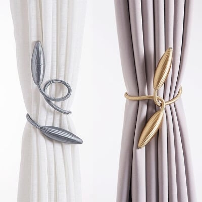 Picture of 1 Pcs Curtain Tiebacks Convenient Drape Tie Decorative Weave Rope Curtain Rings & Buckles Holder For Window Sheer Blackout Draperies - Porda Color send rendom delivery from china Grey 
