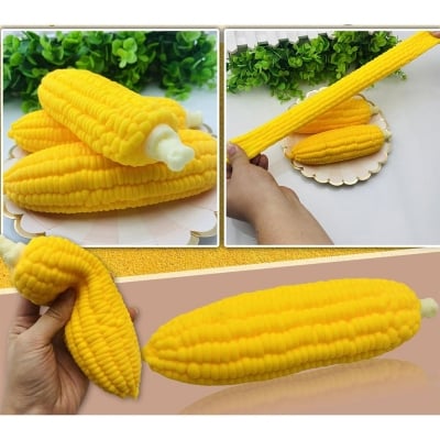 Picture of Simulation Corn Toys Fun Squishy Pinch Corn Game Prank Toys Decompression Venting Educational Toys Gifts Yellow 