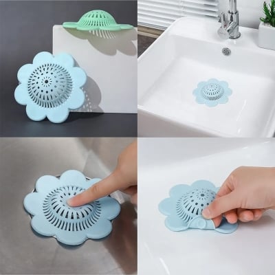 Picture of 2PCS Drain Hair Catcher Shower Drain Covers Durable Silicone Hair Stopper,Bathtub and Shower Drain Protectors for Bathroom Bathtub and Kitchen Multicolor 