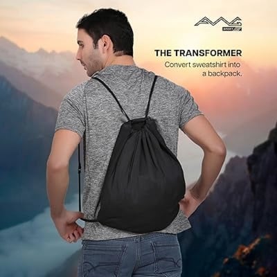 Picture of Drawstring Backpacks 1Pieces Bulk Sports Drawstring Bags Gym Cinch Bags Polyester String Bags for Kids Men Women Approx. 17 x 13.4 inch/ 43 x 34 cm (L x W) Black Int: One size