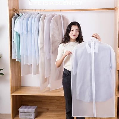 Picture of 1 Pcs Garment Bag Closet Storage Clothes Dust Cover Jumbo Garment Organizer Rack Cover Premium Thickened Garment Hanging Storage Bag Moisture-Proof Dust-Proof Zipper For Home Trave  