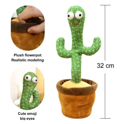 Picture of Dancing Cactus Plush Toy Singing Cactus Toy Electronic Toy Cactus Doll Cute Dance Toy Kids Dance Doll, Interesting Toys for Children Multicolor 