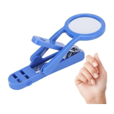 Picture of Creative Nail Cutter with Magnifying Glass Portable folding adjustable Super Nail Clipper with Magnifying Glass and Nail Filer Multicolor 1pcs 