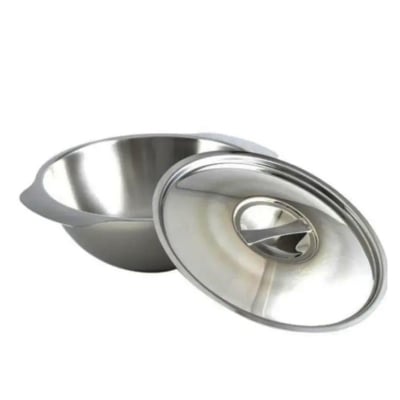 Picture of Stainless steel soup bowl with lid 12 cm Silver 