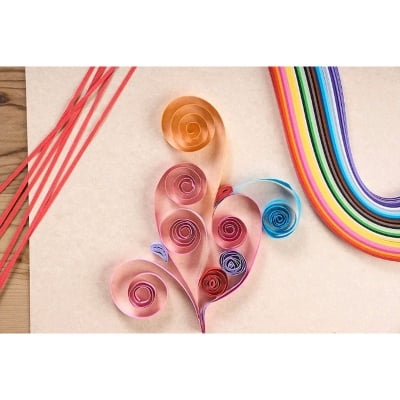 Picture of 1Box Small Quilling Paper Strips 5mm width, 9.5inch long, 10 colors, 15 trips of each colour Multicolor 