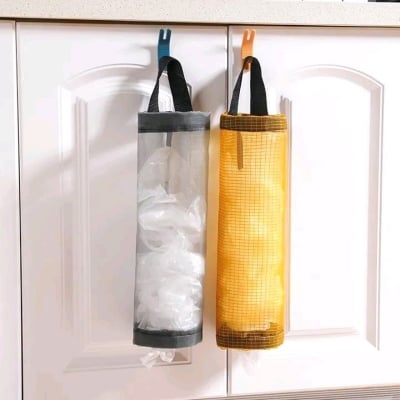 Picture of Plastic Bag Dispenser Grocery Bag Holder Wall Mount Organizer Dual Openings Easy Storage Access Multicolor 