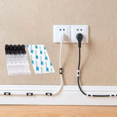 Picture of 10 Pcs Organizer Drop Wire Holder Cord Management Self-Adhesive Cable Manager Fixed Clamp Wire Winder  
