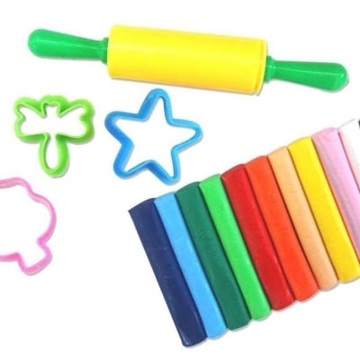 Picture of Non-Toxic Modelling Clay Kids Learning kit 8 Colors) with Roller & Mould Magnets Science Toy 